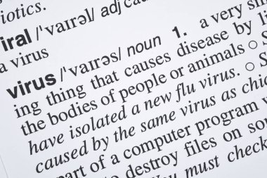 Virüs kelimesinin anlamı ve tanımı İngilizce sözlükte metni, virüs kelimesinin metnini kapat