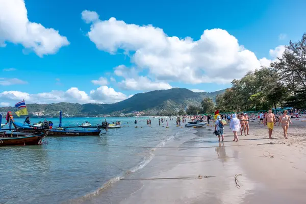 Patong Beach Phuket Tailandia Enero 2020 Lado Playa Patong Beach — Foto de Stock