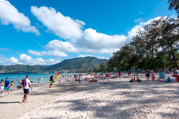 Patong Beach Phuket Thailand January 2020 Beach Coastline Side Patong — Stock Photo, Image