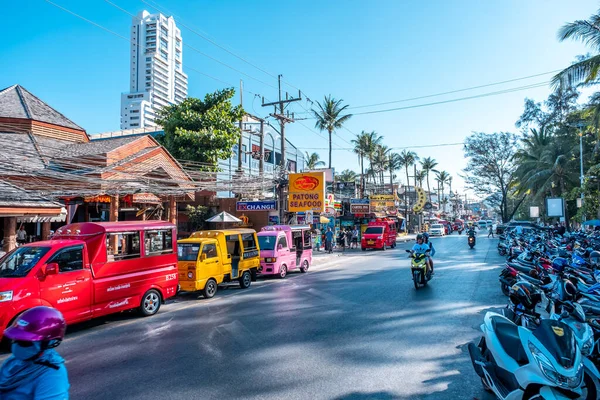 Patong Beach Road Phuket Thailand January 2020 Road Street Side — Stock Photo, Image