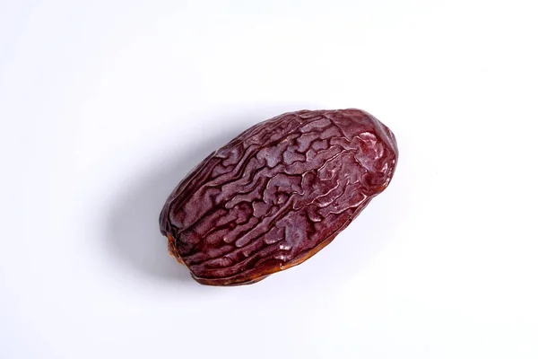 Dried Date Fruit Isolated White Top View Photo Date Fruit — Stock Photo, Image