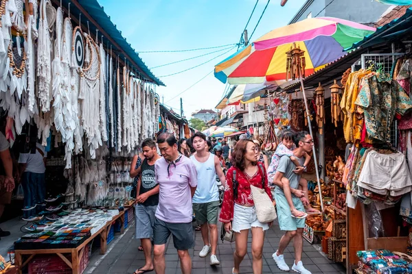 Ubud Bali Indonezja Lutego 2020 Ludzie Odwiedzają Ubud Market Druga — Zdjęcie stockowe