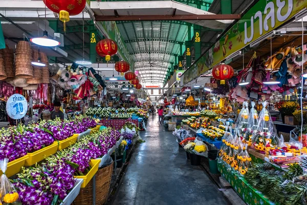 Bangkok Tailândia Janeiro 2020 Bangkok Flower Market Este Lugar Conhecido — Fotografia de Stock