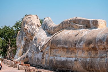 Bu yerin adı Wat Lokayasutharam Tapınağı, Ayutthaya Eyaleti 'nde Beyaz Buda Tapınağı olarak bilinen tapınak.