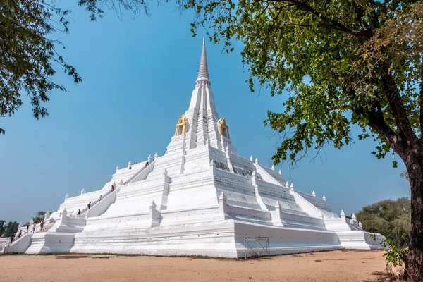 아유타야 2020 신전의 Wat Phu Khao Thong Temple 흰색이며 방콕의 로열티 프리 스톡 사진