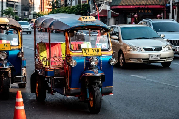 Downtown Bangkok Tailandia Febrero 2020 Nombre Este Vehículo Tuk Tuk — Foto de Stock