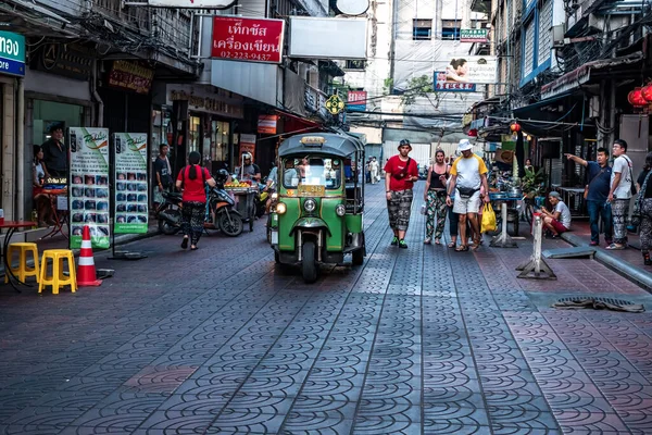 Downtown Bangkok Tailandia Febrero 2020 Nombre Este Vehículo Tuk Tuk — Foto de Stock