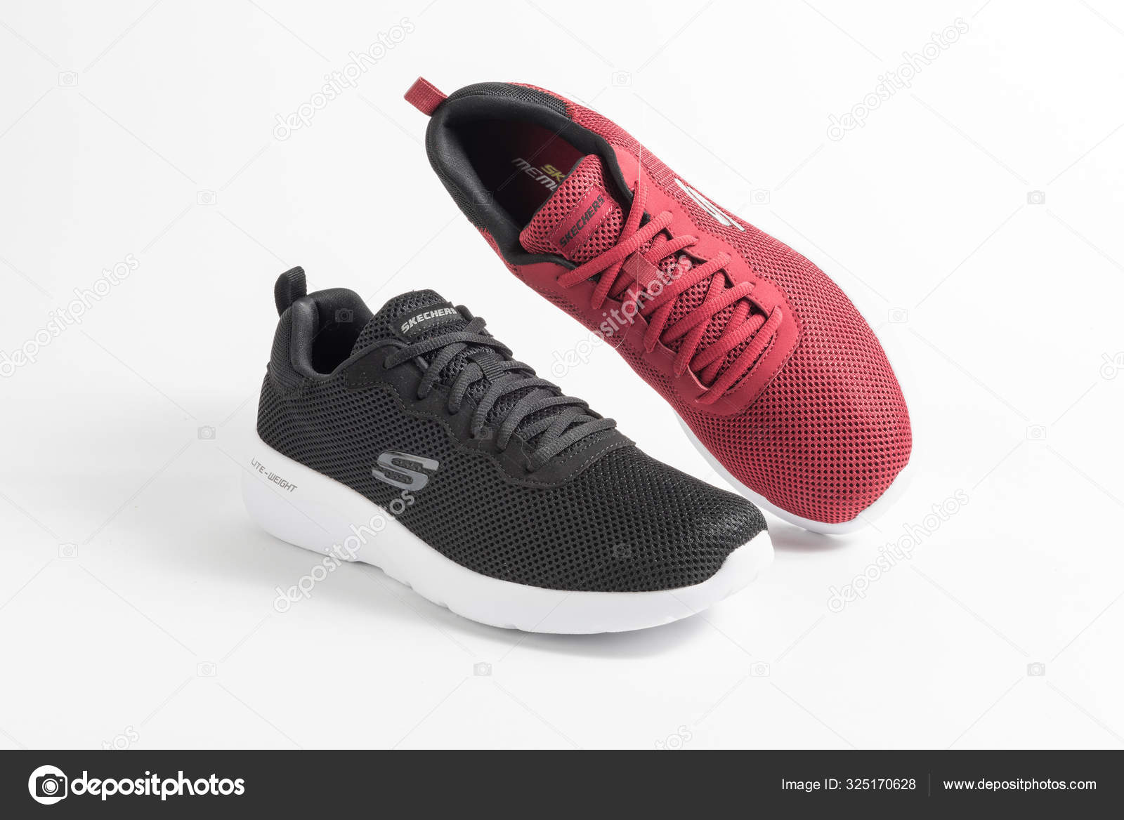 black and red skechers