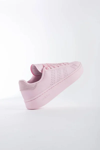 Adidas Shoes Women Brand Details Pink White Background — Stock Photo, Image