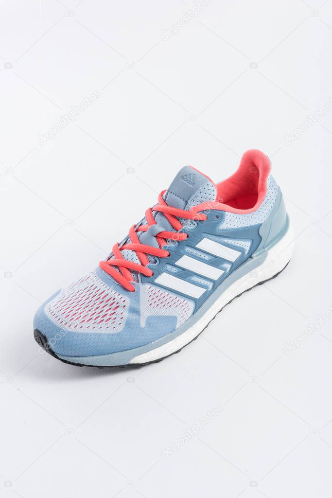 ADIDAS comfortable shoes for women anti-slip technology isolated on white background.