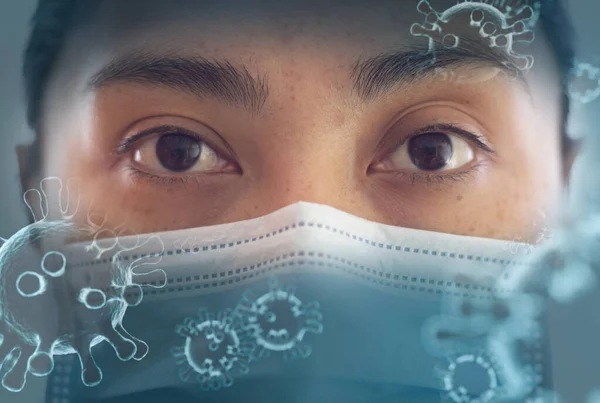 Mexikanische Patientin Mit Grippesymptomen Trägt Gesichtsmasken Ärztliche Untersuchung Oder Körperuntersuchung — Stockfoto