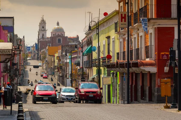 Vita Quotidiana Puebla Durante Emergenza Sanitaria Covid Con Persone Con — Foto Stock