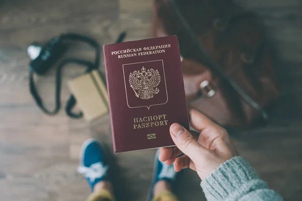 Passaporte de viagem russo — Fotografia de Stock