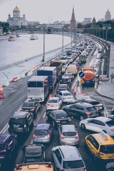 Trafik sıkışıklığı, Moskova — Stok fotoğraf