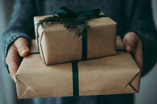 Christmas gift packaging — Stock Photo, Image
