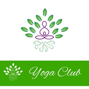 Logo vektör yoga ve meditasyon tasarım için.