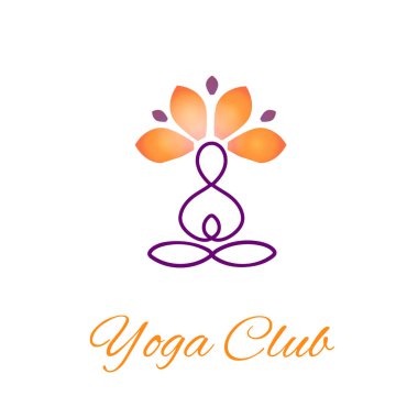 Logo yoga ve meditasyon şablon vektör tasarımı