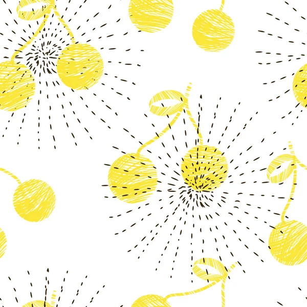 Sarı kiraz ile Dikişsiz soyut desen.