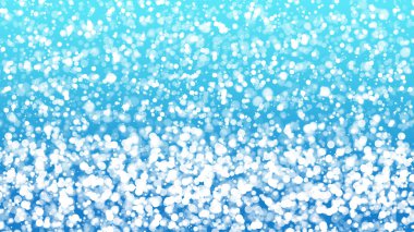 Mavi arka planda beyaz defocus kar taneleri, arka plan duvar kağıdı tasarımı. Işıl ışıl kar çemberi, kış tatili duvar kağıdı tasarımı.