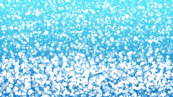 White defocus snowflakes on a blue background, background backdrop wallpaper design. Bright thick snow circle, the design of winter holiday wallpaper — Stock Photo, Image