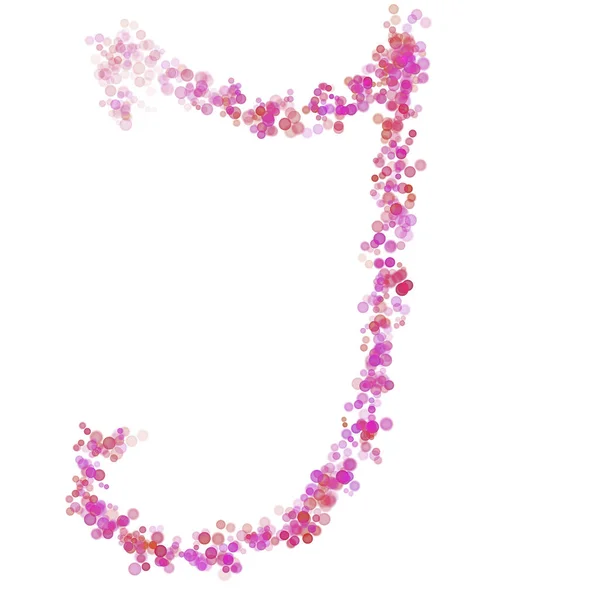 Lettera Alfabeto Latino Cerchi Pois Rosa Sfumature Lilla Rosa Lettering — Foto Stock