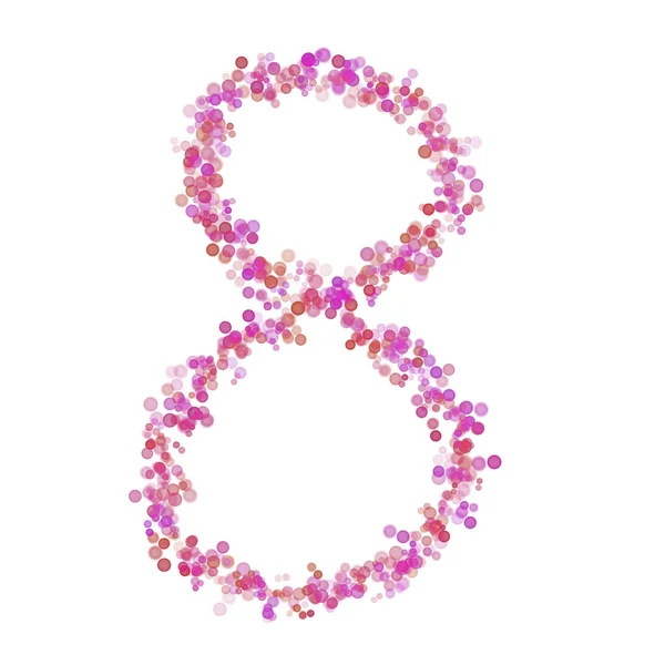 Chiffre Alphabet Cercles Roses Point Teinte Rose Bulles Lettrage Cercles — Photo