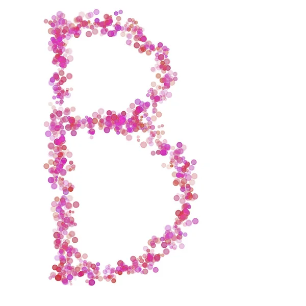 Lettera Alfabeto Latino Cerchi Pois Rosa Sfumature Lilla Rosa Lettering — Foto Stock