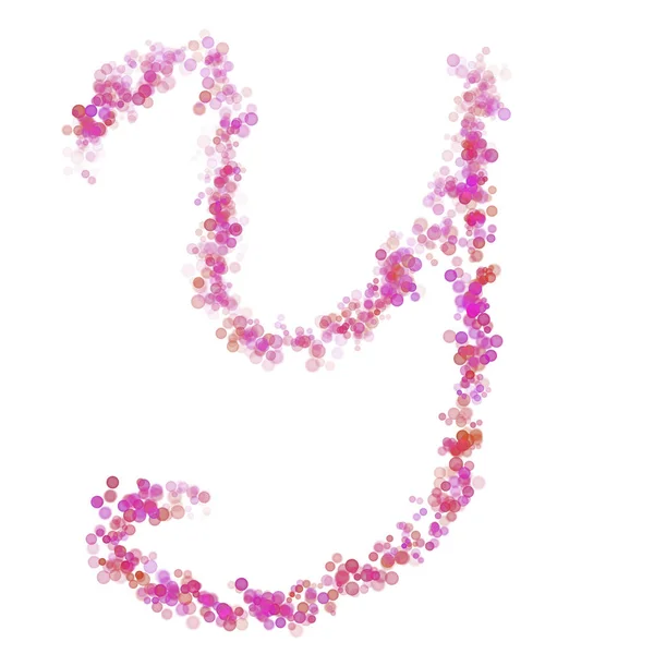 Γράμμα Λατινικό Αλφάβητο Ροζ Κύκλοι Απόχρωση Ροζ Γράμματα Φυσαλίδες Κύκλους — Φωτογραφία Αρχείου