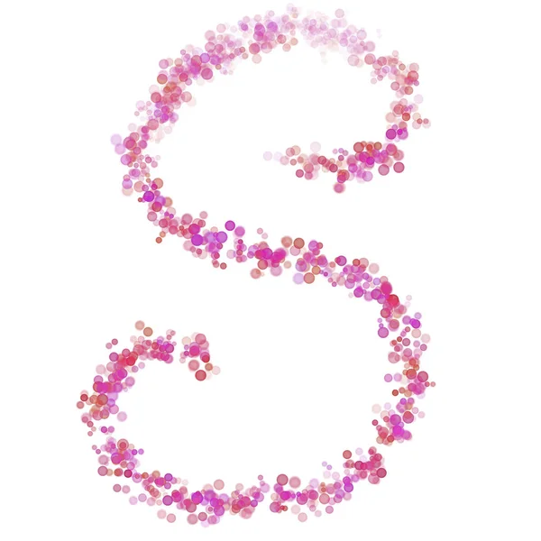 Písmeno Latinská Abeceda Růžové Tečky Odstíny Růžového Šeříku Písmena Bubliny — Stock fotografie