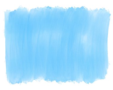 Tasarım için suluboya gradyan mavi arkaplan. Mavi suluboya boya, çizgiler ve fırça lekeleri elle çizilmiş. Açık şeffaf doygunluk değişim efekti