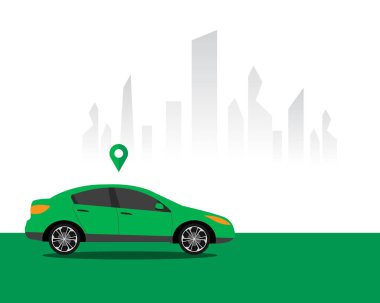 Yolcu vagonu, yakala, süper. Çevrimiçi araba taşımacılığı. Vektör illüstrasyon kavramı