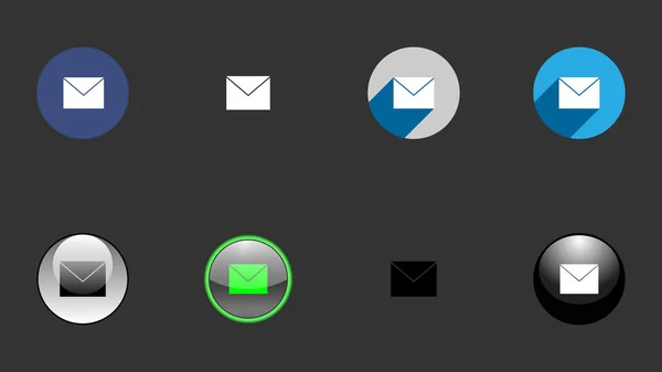 Posta simgeleri koleksiyonu, simge vektör tasarımı seti. Farklı simge tasarımları