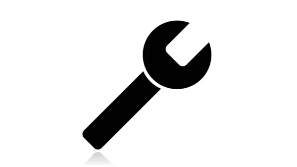 Schraubenschlüssel Icon Vektor Design Schwarzes Symbol Mit Reflexion Isoliert Auf — Stockvektor