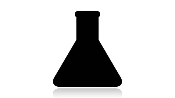 Фласка Іконка Векторного Дизайну Чорна Ікона Відображенням Ізольована Білому Тлі — стоковий вектор