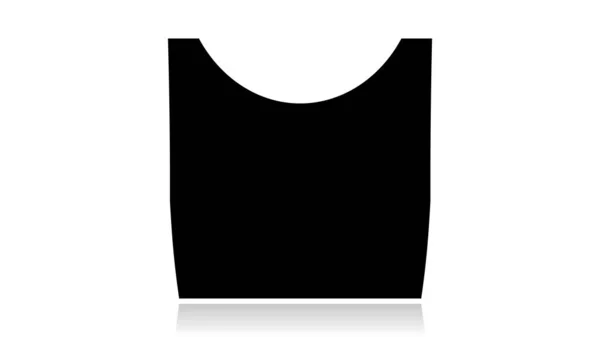 Kıyafet Simgesi Vektör Tasarımı Beyaz Arkaplanda Yansıması Olan Siyah Simge — Stok Vektör