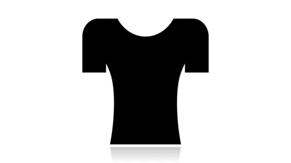 Clothes Icon Vector Design Black Icon Reflection Isolated White Background — 图库矢量图片
