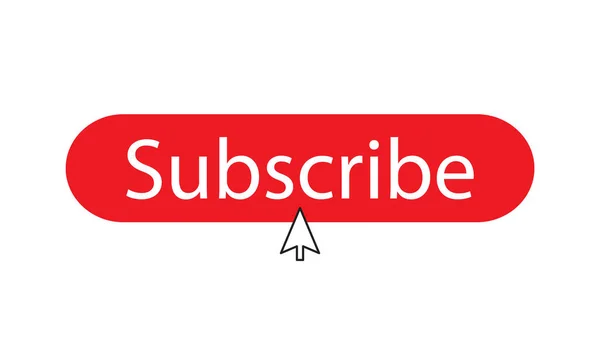 Bouton Subscribe Isolé Sur Fond Blanc Avec Curseur Centre — Image vectorielle