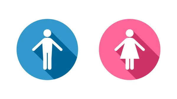 两个图标与一个男人和一个女人的形象 性别符号图标的矢量设计 — 图库矢量图片
