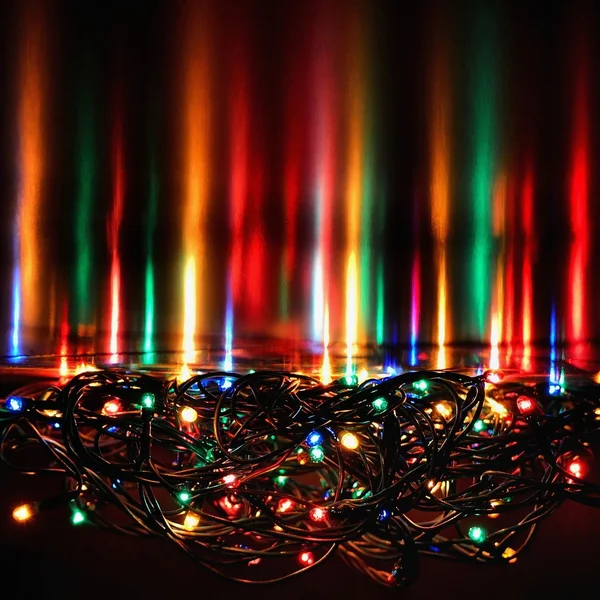 Abstract christmas background, xmas texture from color lights for Christmas tree. — Stock Photo, Image