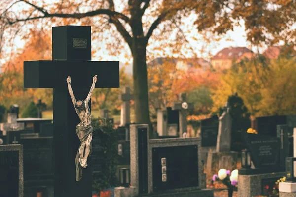 Cementerio, fondo para Halloween . — Foto de Stock