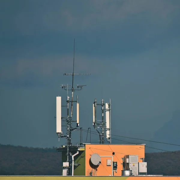 Diverses Antennes Sur Toit — Photo