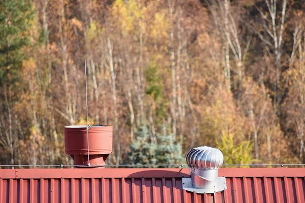 Ventilation and air conditioning on the roof of the house