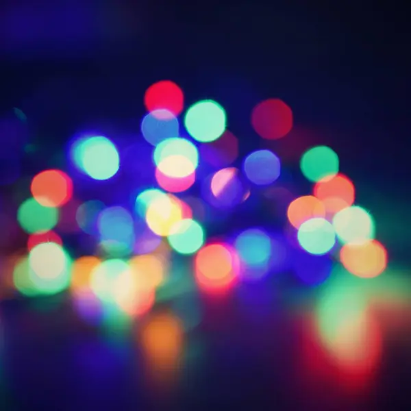 Weihnachten Verschwommenes Licht Auf Schwarzem Hintergrund Mit Kopierraum Abstrakte Bunte — Stockfoto