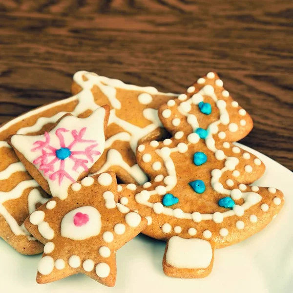 Christmas sweets. Traditional homemade handmade Czech sweets - Gingerbreads. — Stock Photo, Image