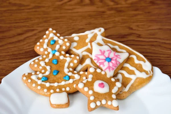 Χριστουγεννιάτικα Γλυκά Παραδοσιακά Σπιτικά Χειροποίητα Γλυκά Τσεχίας Gingerbreads — Φωτογραφία Αρχείου