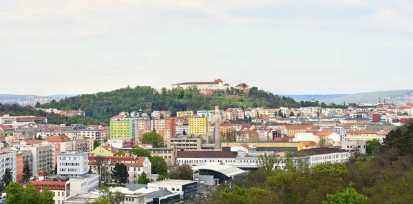 Általunk Kínált Brünn Cseh Köztársaság Európa Felülnézete Város Műemlékeinek Tetők — Stock Fotó