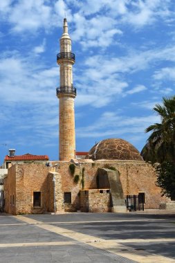 A mosque in greece on the island of Crete clipart