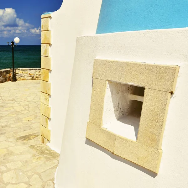 Mooie Kleine Griekse Kapel Bij Zonsondergang Het Eiland Kreta Griekenland — Stockfoto