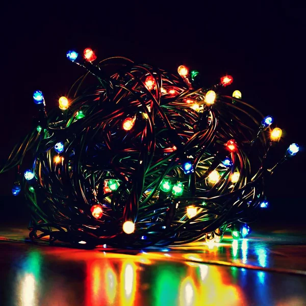 Latar Belakang Natal Abstrak Tekstur Xmas Dari Lampu Lampu Berwarna — Stok Foto