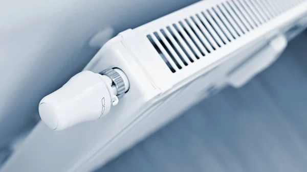 Foto van huis interieur met radiator - verwarming. Concept voor huisverwarming en winterseizoen. — Stockfoto